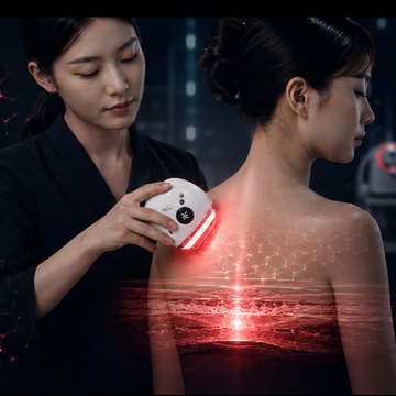 엑티비아 디바이스를 등에 사용하는 모습