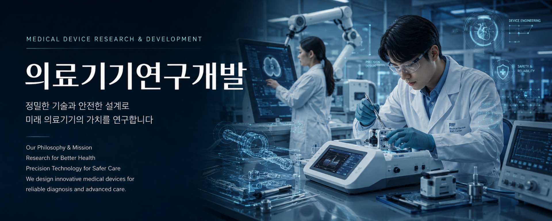 의료기기연구개발 — 정밀한 기술과 안전한 설계로 미래 의료기기의 가치를 연구합니다